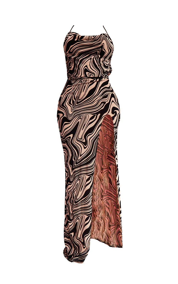 Backless split dress