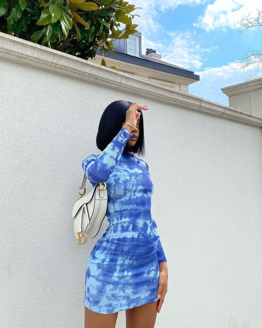 long-sleeved dye slim casual dress - Image 4